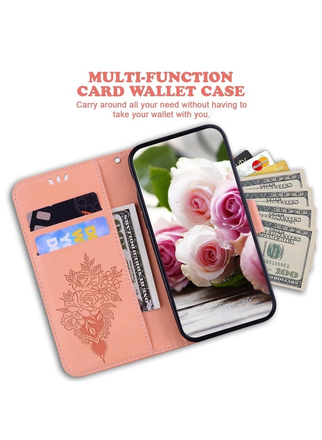 For Motorola Moto G 2022 Butterfly Rose Embossed Leather Phone Case(Pink)