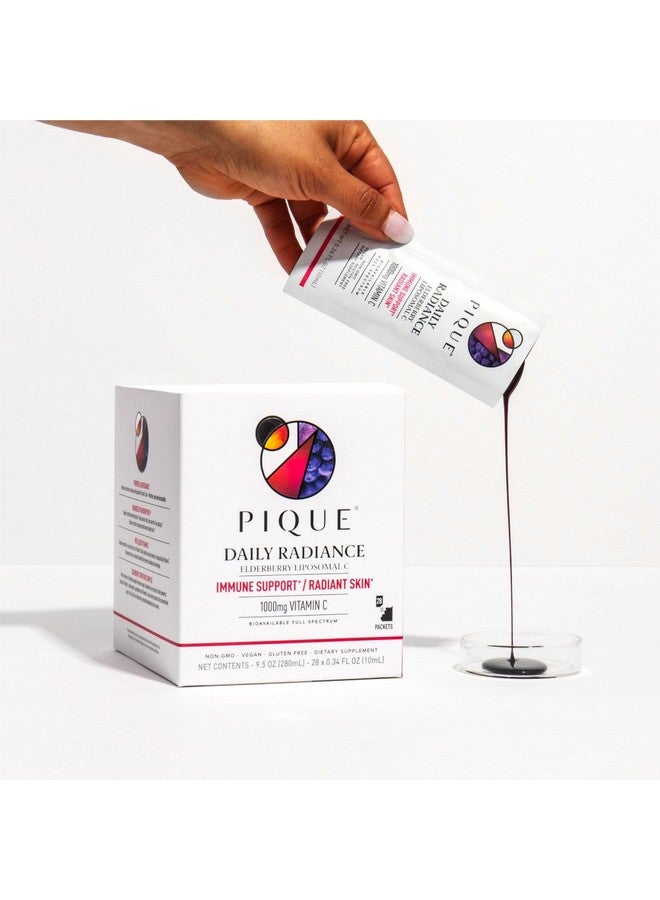 PIQUE فيتامين سي ليبوسومال لدعم المناعة من بيك - 1,000 ملغ فيتامين سي و 1,900 ملغ من التوت الأسود لكل عبوة، مضادات أكسدة قوية لإنتاج الكولاجين الصحي - 28 عبوة (10 مل لكل منها) - Image 4