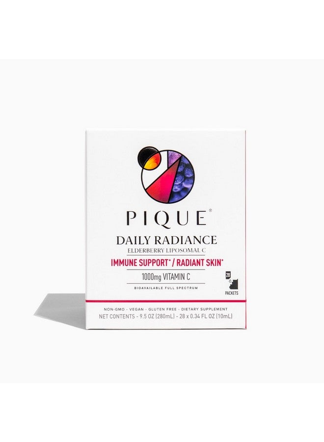 PIQUE فيتامين سي ليبوسومال لدعم المناعة من بيك - 1,000 ملغ فيتامين سي و 1,900 ملغ من التوت الأسود لكل عبوة، مضادات أكسدة قوية لإنتاج الكولاجين الصحي - 28 عبوة (10 مل لكل منها) - Image 1