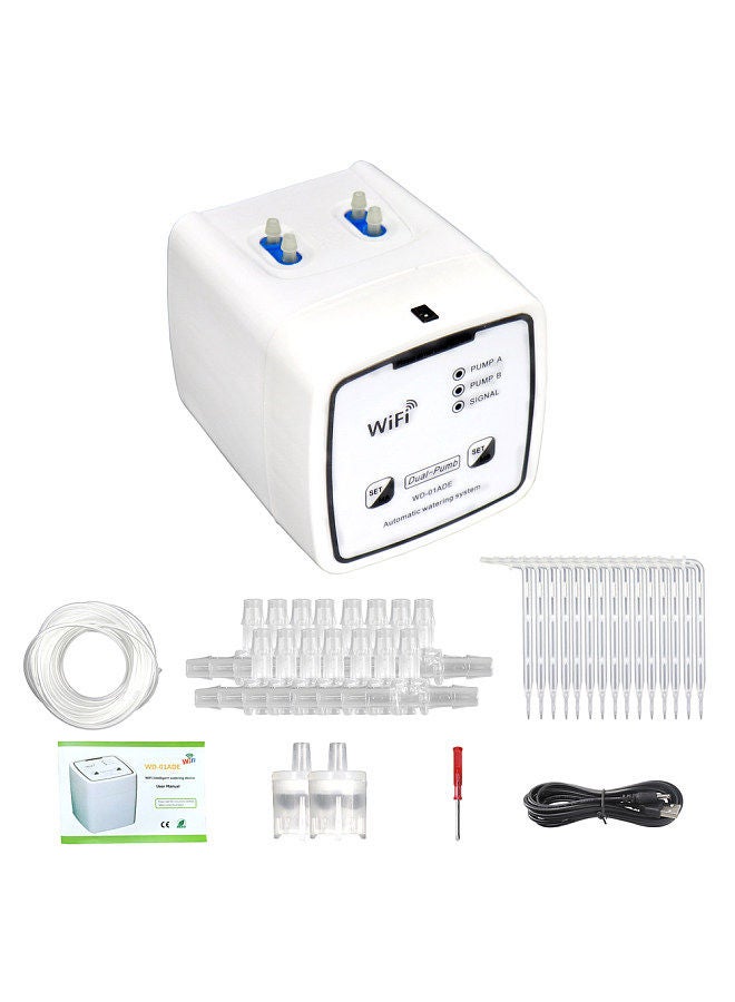Generic WIFI Intelligent Watering Device Double Pump Timed Automatic Drip Irrigation System Remote APP Controller for Garden Terrace Potted Plant Flower  - Image 1