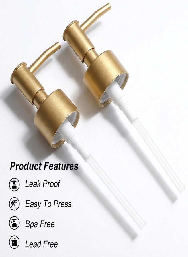 Thrymme Replacement Soap Dispenser Pump, 2 Pack Gold Soap Dispenser Pump Fits Standard 28/400 Thread Size, for Kitchen and Bathroom Lotion Bottles Pearl Gold + 6 inch Tube - Image 5