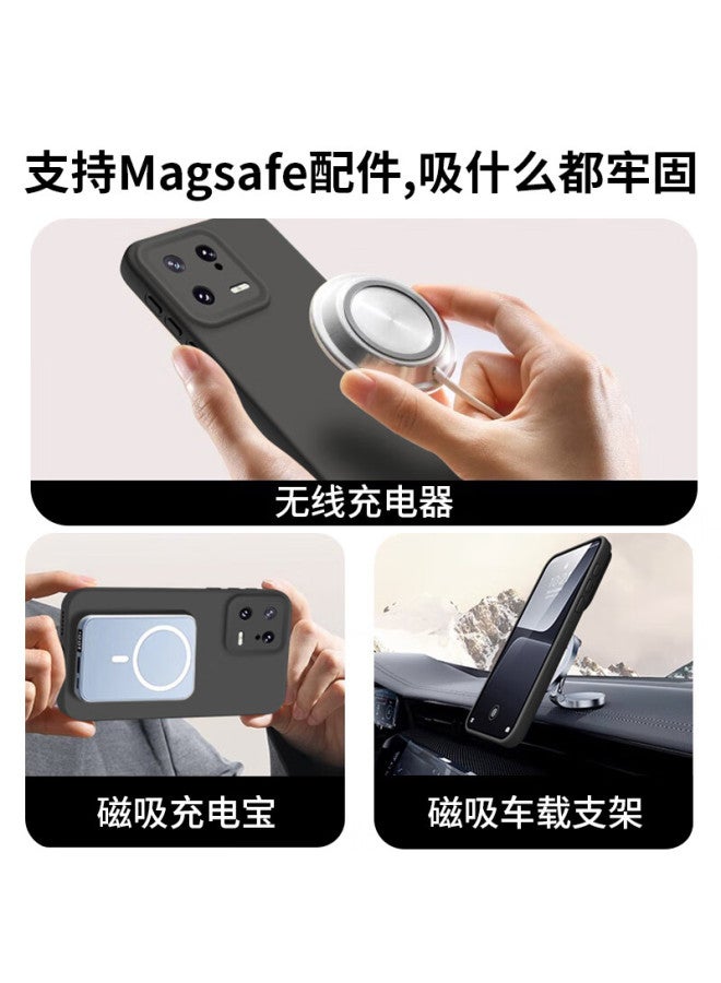 Neyaa Phone Case For Xiaomi 13, Xiaomi 13 Protective Cover With Full Lens Protection, Ultra-thin Skin-like Feel, Fine Magnetic Charging, Liquid Silicone Shockproof, Simple Design For Men And Women, Antique White