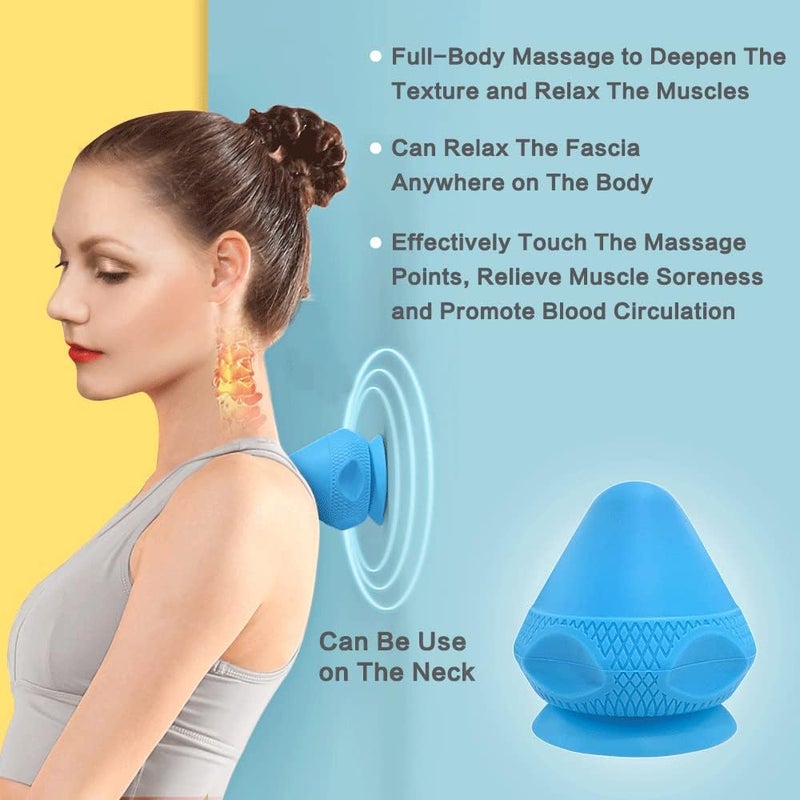Zelen Trigger Point Massage Ball Shoulder Knot Remover Back Muscle Wall Mounted Massage Ball Deep Tissue Pressure Balls Trigger Point Iliacus Muscle Psoas Release Tool Suction Cup Back Massager - Image 4