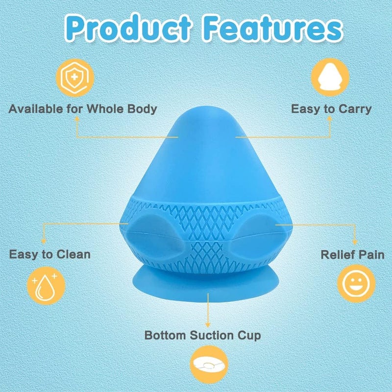 Zelen Trigger Point Massage Ball Shoulder Knot Remover Back Muscle Wall Mounted Massage Ball Deep Tissue Pressure Balls Trigger Point Iliacus Muscle Psoas Release Tool Suction Cup Back Massager - Image 3