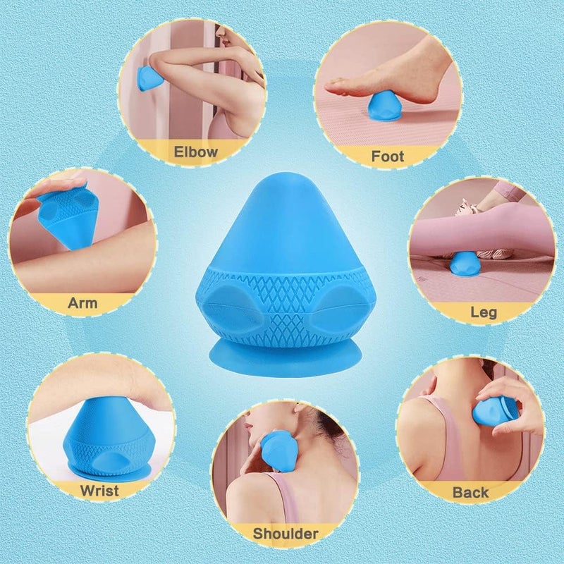 Zelen Trigger Point Massage Ball Shoulder Knot Remover Back Muscle Wall Mounted Massage Ball Deep Tissue Pressure Balls Trigger Point Iliacus Muscle Psoas Release Tool Suction Cup Back Massager - Image 5