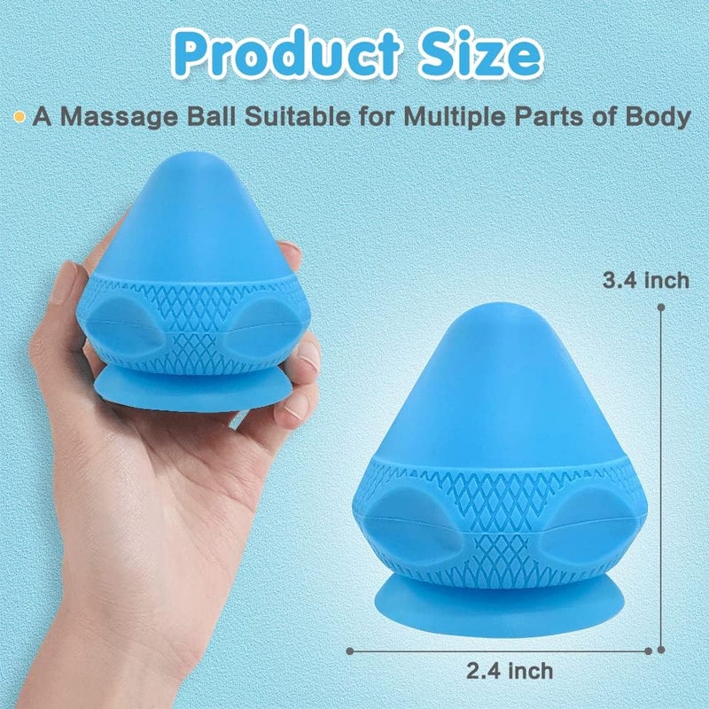 Zelen Trigger Point Massage Ball Shoulder Knot Remover Back Muscle Wall Mounted Massage Ball Deep Tissue Pressure Balls Trigger Point Iliacus Muscle Psoas Release Tool Suction Cup Back Massager - Image 2