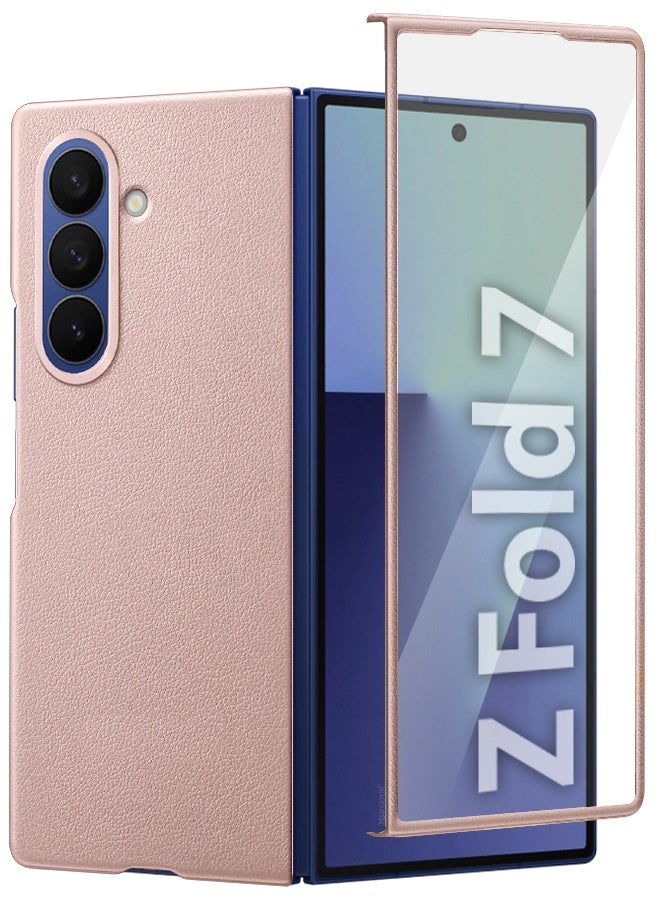 CATANES Leather Case Cover for Samsung Galaxy Z Fold 7, Kindsuit Case Slim and sleek - Pink - Image 5