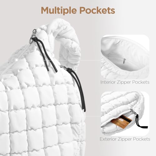 Babysun Puffer Tote Bag for Women Large Quilted Tote Bag Quilted Carryall Bag Soft Puffy Crossbody Bag Hobo Handbags Puff Purse - Image 5