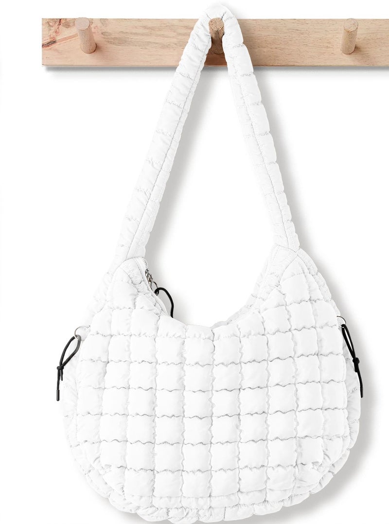 Babysun Puffer Tote Bag for Women Large Quilted Tote Bag Quilted Carryall Bag Soft Puffy Crossbody Bag Hobo Handbags Puff Purse - Image 1