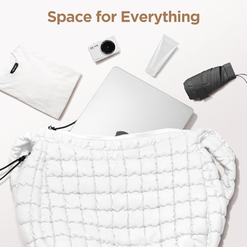 Babysun Puffer Tote Bag for Women Large Quilted Tote Bag Quilted Carryall Bag Soft Puffy Crossbody Bag Hobo Handbags Puff Purse - Image 4