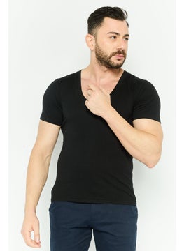 Men 2 Pcs V-Neck Short Sleeve Solid T-Shirt, Black - pzsku/ZAA9E5BEDA1A23D89C73BZ/45/_/1738160363/f367758e-05cd-4424-a42c-c6e6c0202392