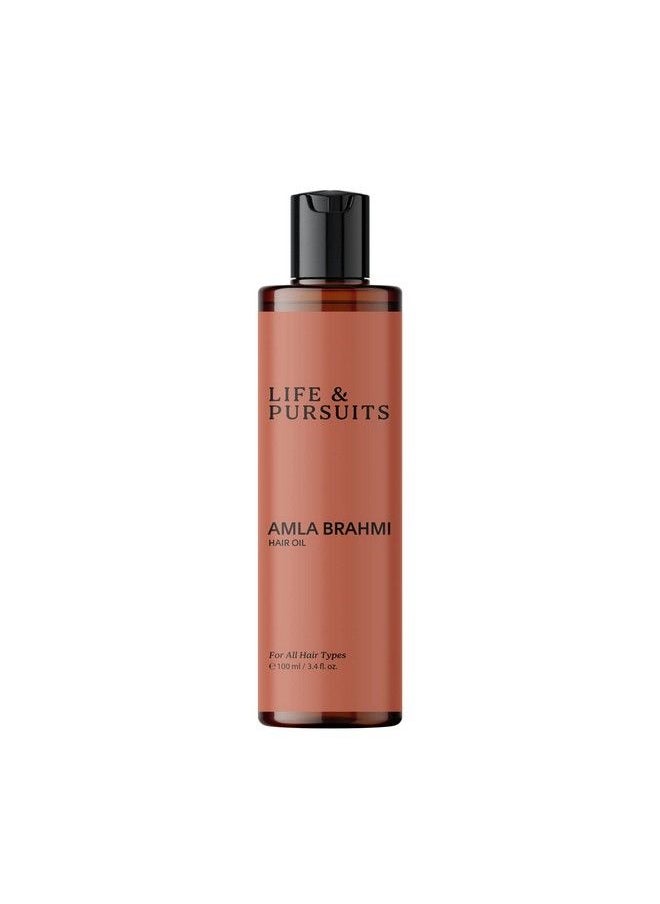 Life & Pursuits - Organic Amla Brahmi Hair Oil 100 Ml For Hair Growth Strong & Healthy Hair With Bhringraj Triphala Hibiscus Sesame Coconut Castor & Sunflower Oil (Packaging May Vary) - Image 1