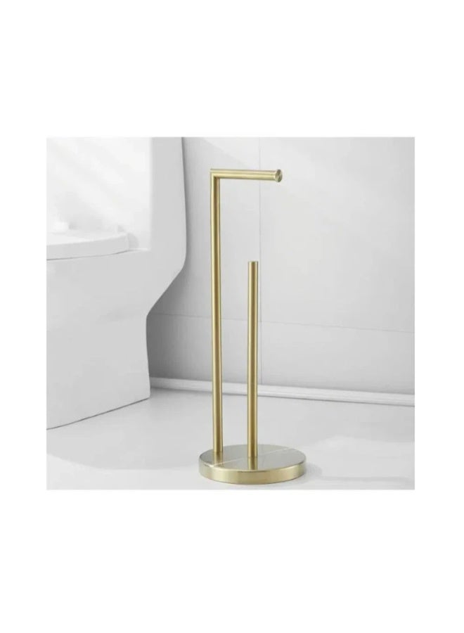 Golden Floor-Standing Multi-Functional Toilet Paper Holder - Image 4