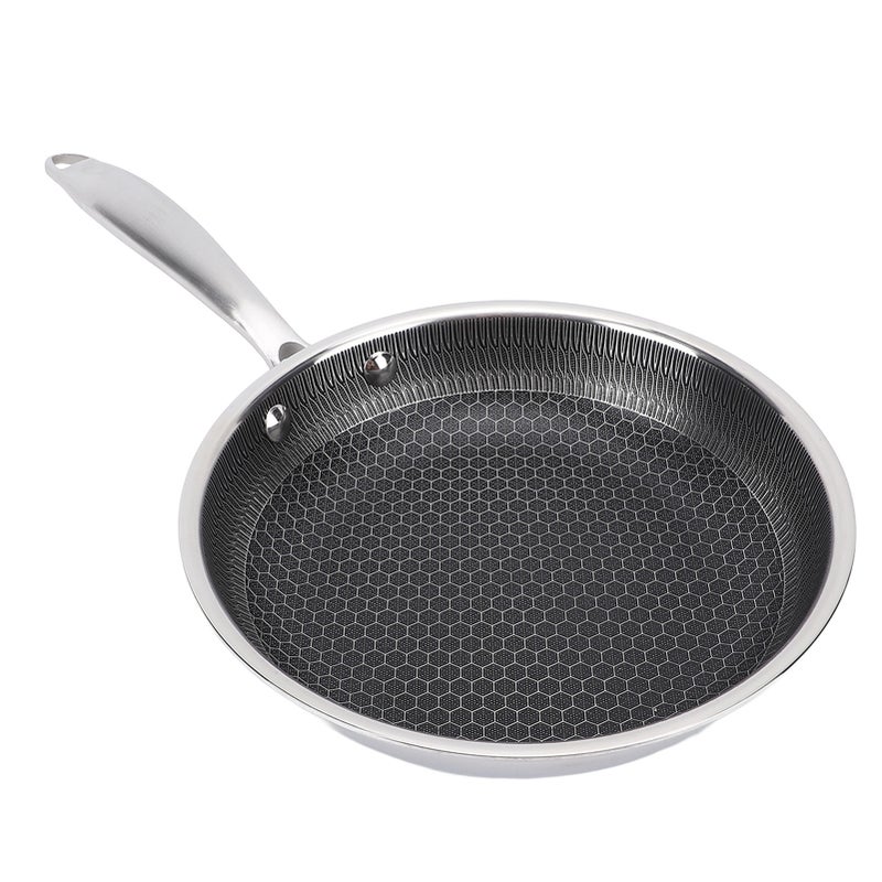 Nonstick Frying Pan Dishwasher Safe Skillet Induction Cooker Gas Range Compatible Double Sided Honeycomb Pan 316 Stainless Steel 20cm 4.5cm - Image 3