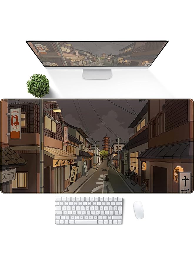 إيروريكس حصيرة مكتب طوكيو ستريت في الليل اليابانية لوحة ماوس كبيرة الحجم وسادات مكتب الألعاب لسطح المكتب أنيمي حصيرة سطح المكتب الكبيرة لوحة ماوس كبيرة الحجم لوحة لوحة مفاتيح للمكتب حصيرة كمبيوتر محمول ممتدة 31.5 بوصة × 15.7 بوصة - Image 2