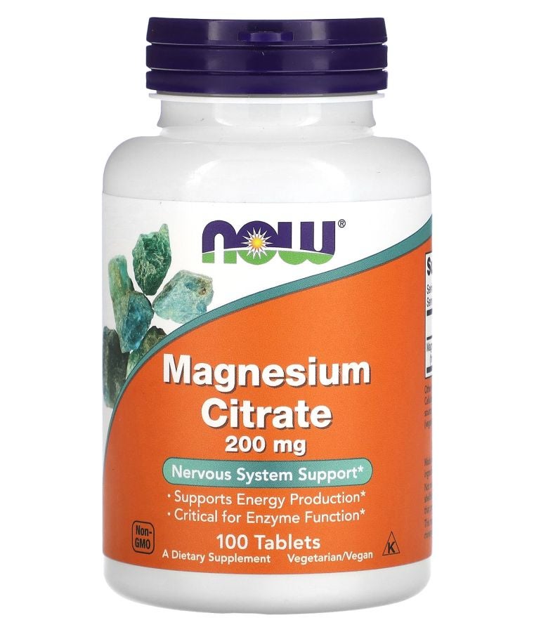 now Magnesium Citrate 100 Tablets (200 mg per Tablet)