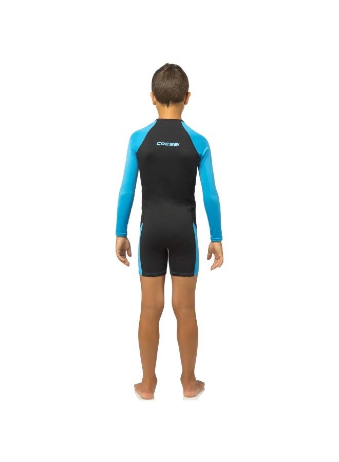 Cressi Little Shark Shorty Wetsuit Junior 2mm Black/Blue - Image 2