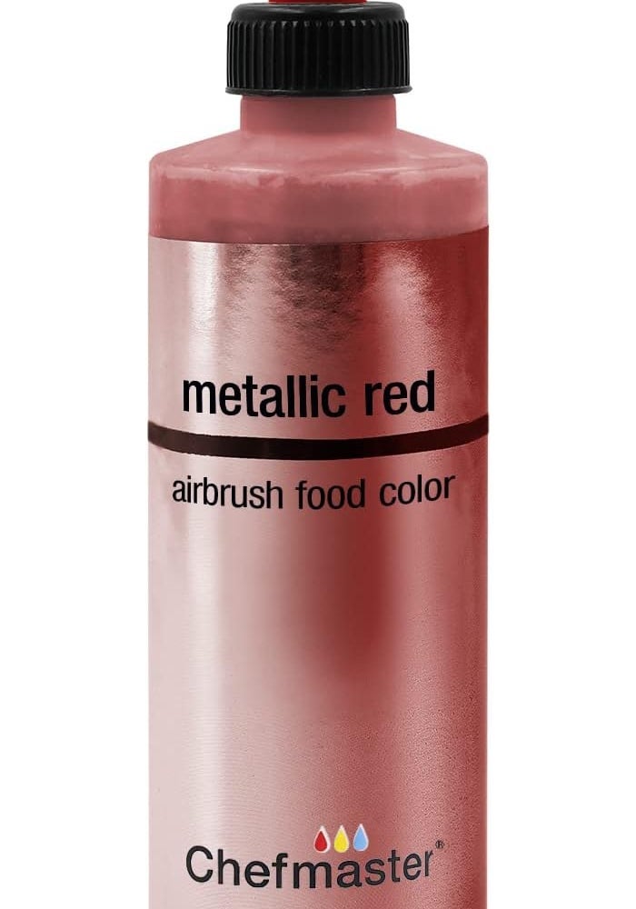 Chefmaster Metallic Red Airbrush Food Color - 9 Ounces - Image 1