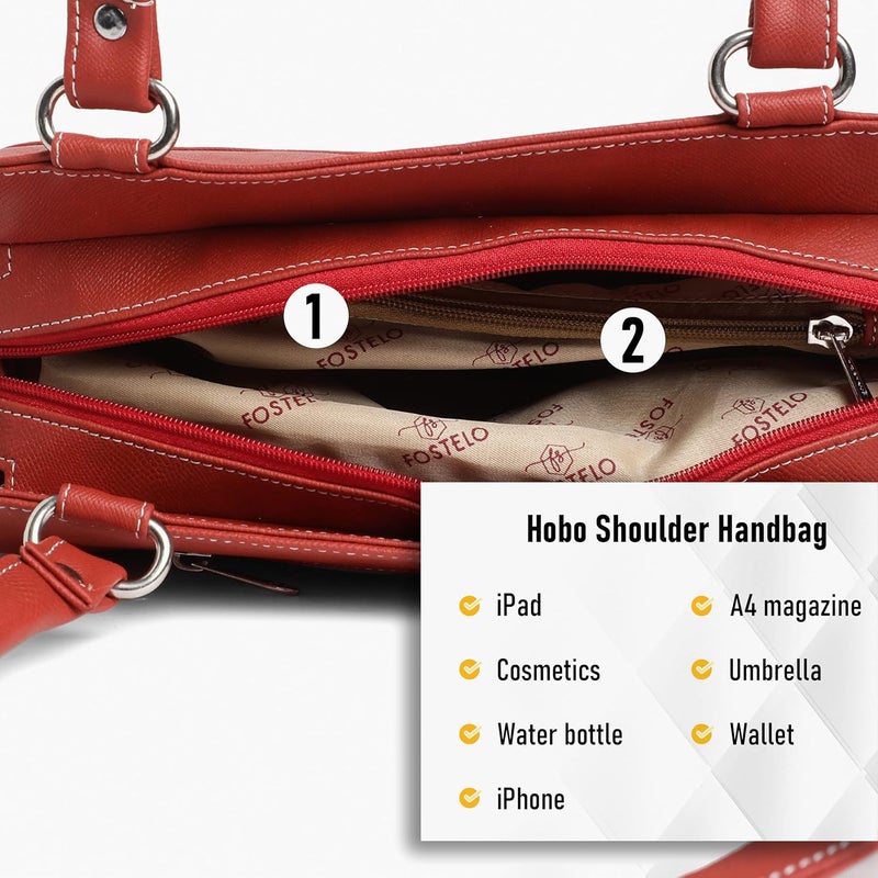 Fostelo Women's Helena Satchel Tote Handbag for Women | Ladies Purse | Stylish Shoulder Bag | Gift For Women - Image 5
