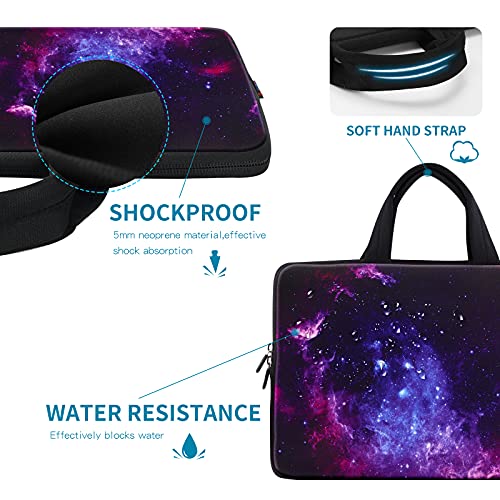 ICOLOR 11 11.6 12 12.1 12.5 inch Laptop Carrying Bag Chromebook Case Notebook Ultrabook Bag Tablet Cover Neoprene Laptop Sleeve case chromebook Sleeve with Handle Kids Boys Girls Blue Galaxy - Image 5