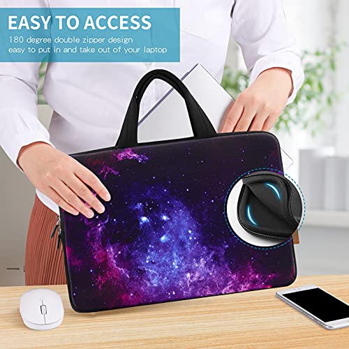 ICOLOR 11 11.6 12 12.1 12.5 inch Laptop Carrying Bag Chromebook Case Notebook Ultrabook Bag Tablet Cover Neoprene Laptop Sleeve case chromebook Sleeve with Handle Kids Boys Girls Blue Galaxy - Image 4