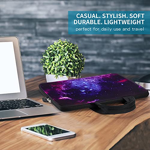 ICOLOR 11 11.6 12 12.1 12.5 inch Laptop Carrying Bag Chromebook Case Notebook Ultrabook Bag Tablet Cover Neoprene Laptop Sleeve case chromebook Sleeve with Handle Kids Boys Girls Blue Galaxy - Image 3