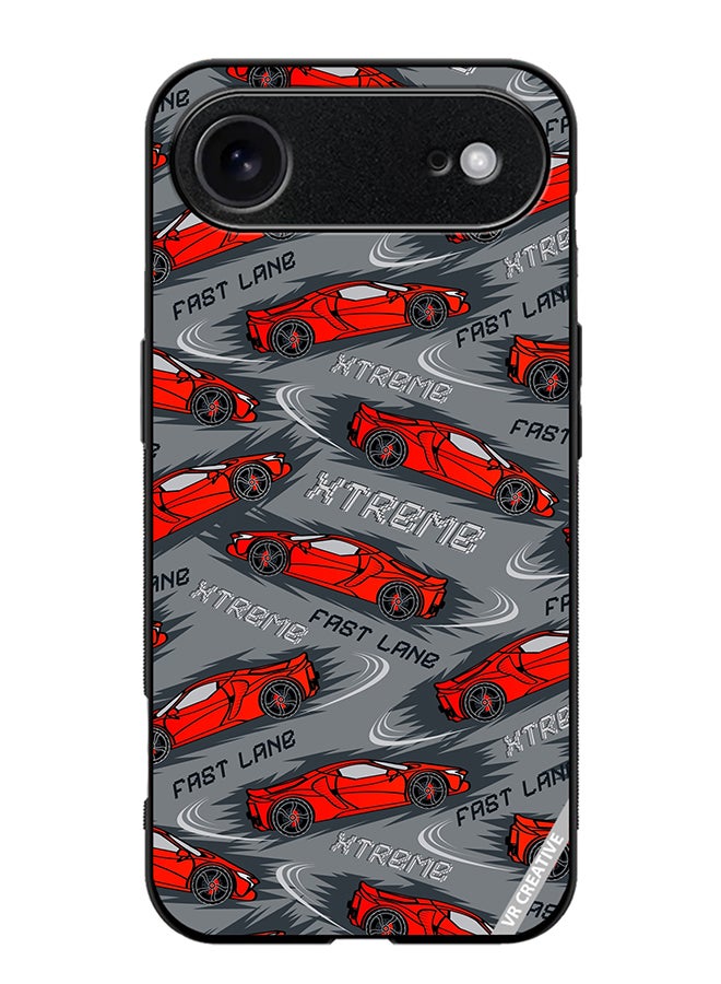 VR CREATIVE Protective Case Cover For Apple iPhone 17 Air Abstract Seamless Pattern With Sport Cars Design Multicolour