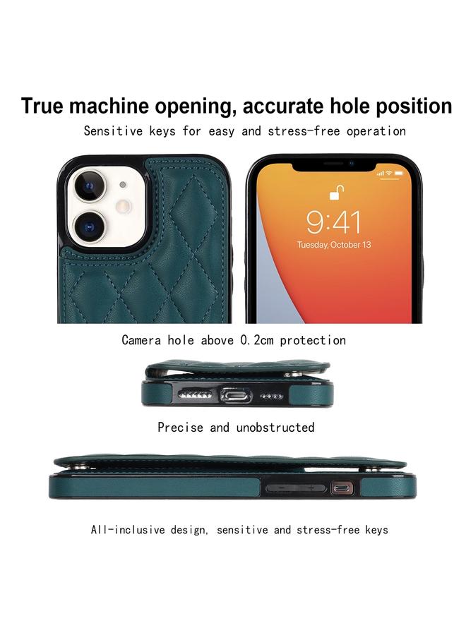 Zaboon Case For iPhone 12 mini Double Buckle Rhombic PU Leather Phone Case - Image 2