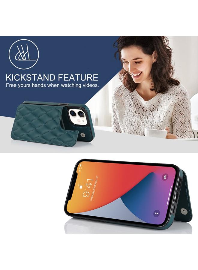 Zaboon Case For iPhone 12 mini Double Buckle Rhombic PU Leather Phone Case - Image 4