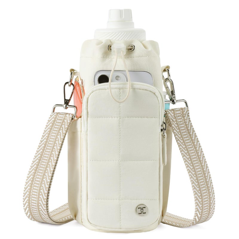 Telena Water Bottle Holder with Strap 40 oz Crossbody Water Bottle Bags for Women Men Walking Running Pink - Image 2