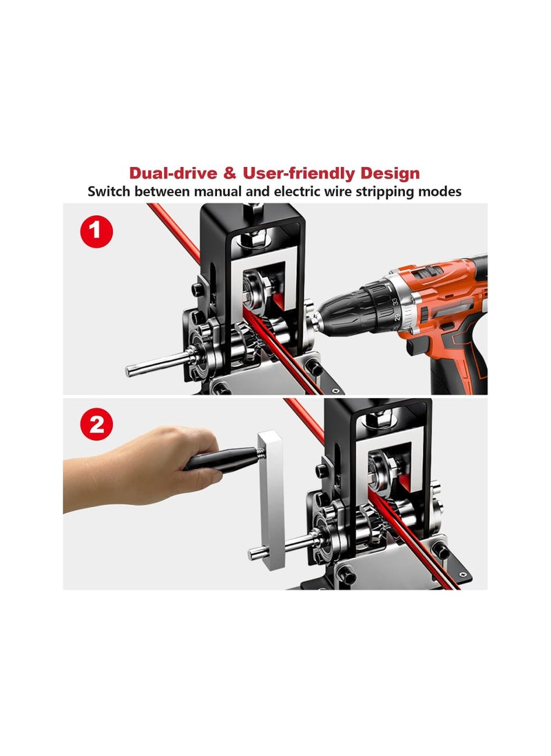 SYOSI - Manual Wire Stripping Machine, Gauge Wire 0.06-1 inches, Scrapping Copper Wire Peeler Machine, Drill Powered Hand Crank Wire Stripper Tool for Scrap Copper Recycling, Manual Wire Stripping Made Easy - Image 1