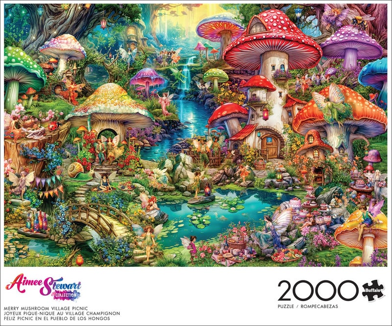 Buffalo Games - Aimee Stewart - Merry Mushroom Village Picnic - 2000 Piece Jigsaw Puzzle for Adults Challenging Puzzle Perfect for Game Nights - Finished Size is 38.50 x 26.50 - Image 2
