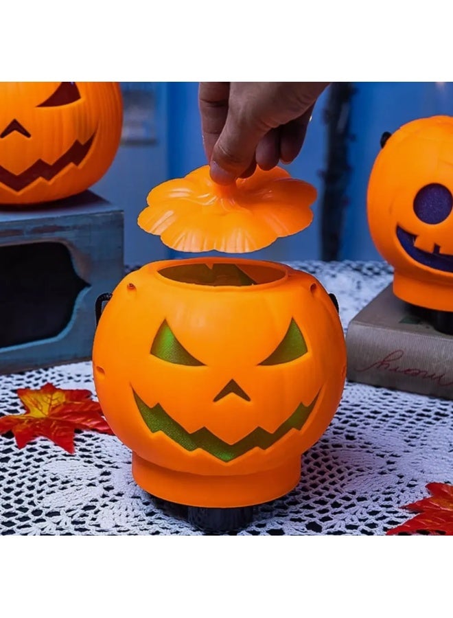 Halloween Pumpkin Candy Bowl with Light & Sound – Animated Trick or Treat Candy Holder 15x17 cm – Spooky Party Decoration - Image 5