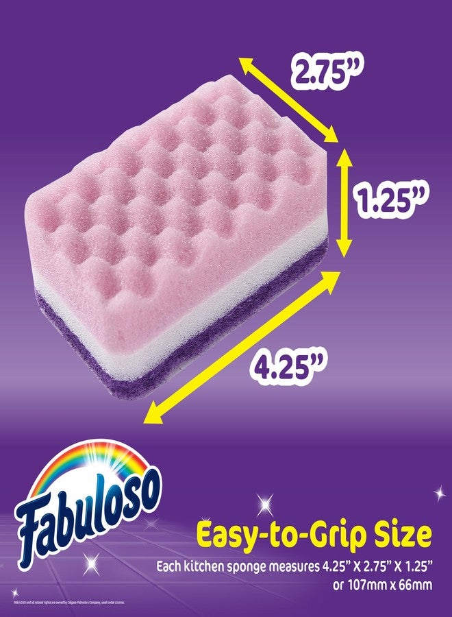 Fabuloso إسفنجات فابولوس، بنفسجي - ليفة خالية من الخدوش للأطباق والأسطح - إسفنجة غسيل الصحون لتجربة تنظيف جريئة ومشرقة، 4 قطع - Image 4