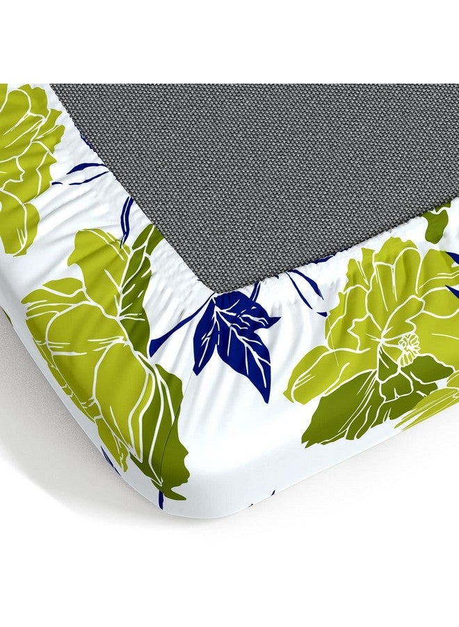 Dreamscape 100% Cotton King Fitted Bedsheet with 2 Pillow Covers, 140 tc Cotton Floral Blue Bedsheet for King Fitted Bed (6ft X 6.5ft) - Image 4