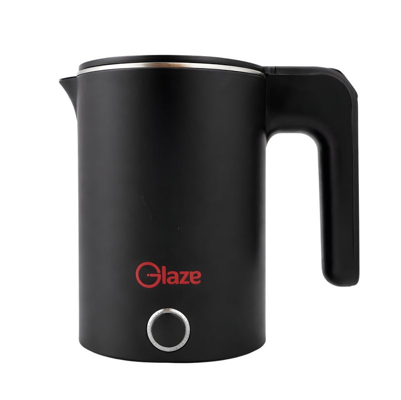 جليز غلاية كهربائية سعة 1 لتر بقدرة 1000 واط – غلي سريع للماء مع خاصية الإيقاف التلقائي وحماية من التشغيل بدون ماء، غلاية شاي وقهوة محمولة بدون سلك، مقبض بارد الملمس – لون أسود - Image 1