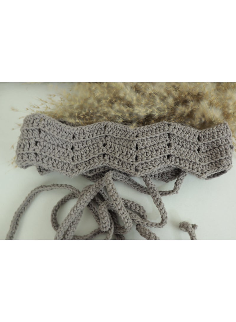 انتيكيانو حزام كروشيه يدوي بتصميم متعرج أنيق ورباطات طويلة قابلة للتعديل - Image 4