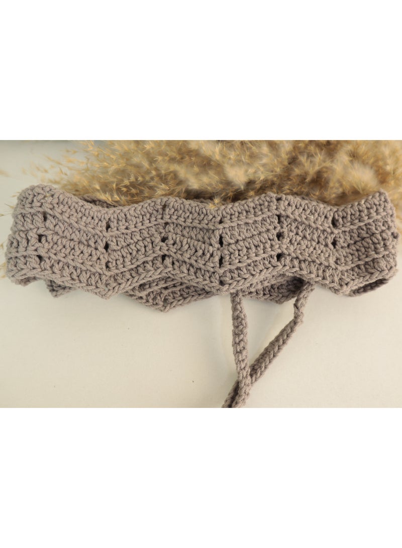 انتيكيانو حزام كروشيه يدوي بتصميم متعرج أنيق ورباطات طويلة قابلة للتعديل - Image 3