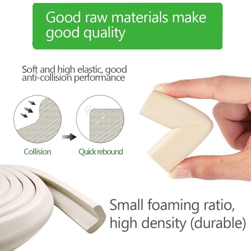 Fairy Baby Safety Baby Edge & Corner Guards Colorful Childproofing Protection(6.6ft Edge Guard+4 Corner Guards),Cream - Image 2