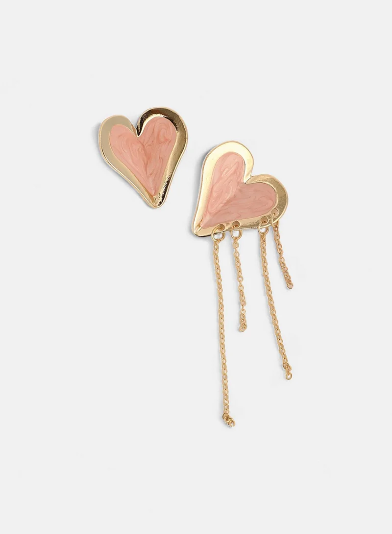 SOHI Heart-Fold Artificial Drop Earring Jewellery