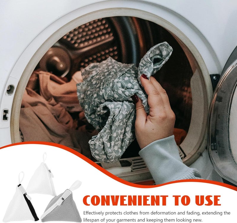 3pcs Mini Laundry Bags for Washing Machines Polyester Mesh Delicate Wash Bags with Zipper for Socks and Pants Home Laundry Organization - Image 3