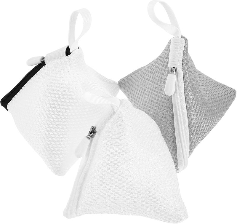 3pcs Mini Laundry Bags for Washing Machines Polyester Mesh Delicate Wash Bags with Zipper for Socks and Pants Home Laundry Organization - Image 1