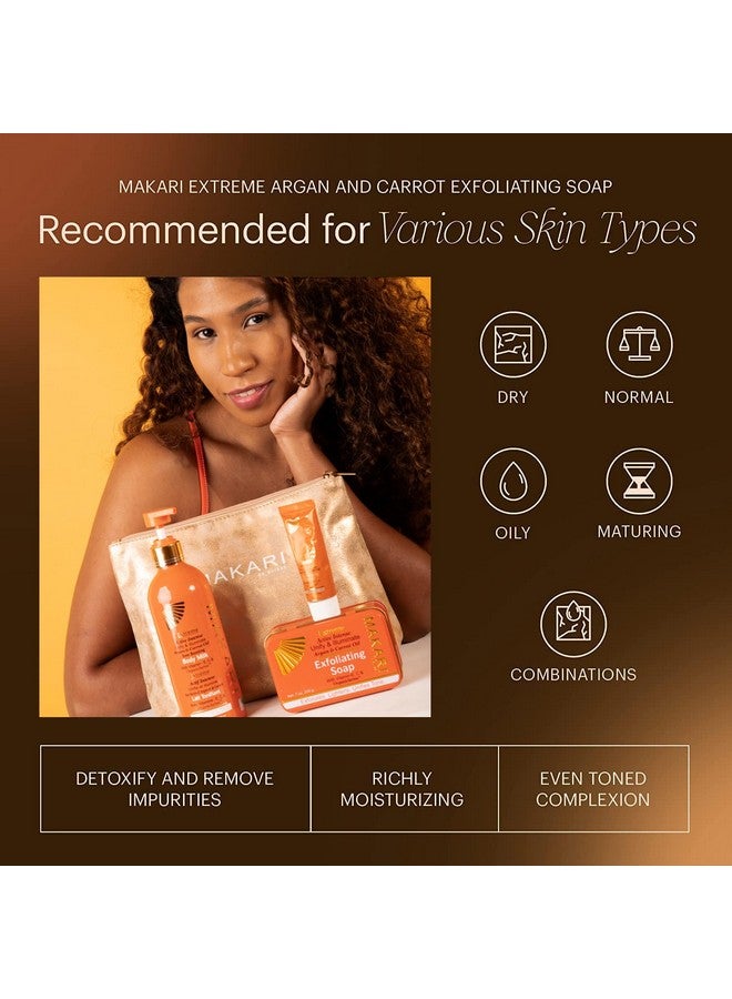 Makari Extreme Active Intense Argan & Carrot Oil Exfoliating Soap (7Oz) | Advanced Brightening Bar Soap | With Apricot Seed Extract And Vitamins C & E | Helps Reveal Natural Skin Radiance - Image 5
