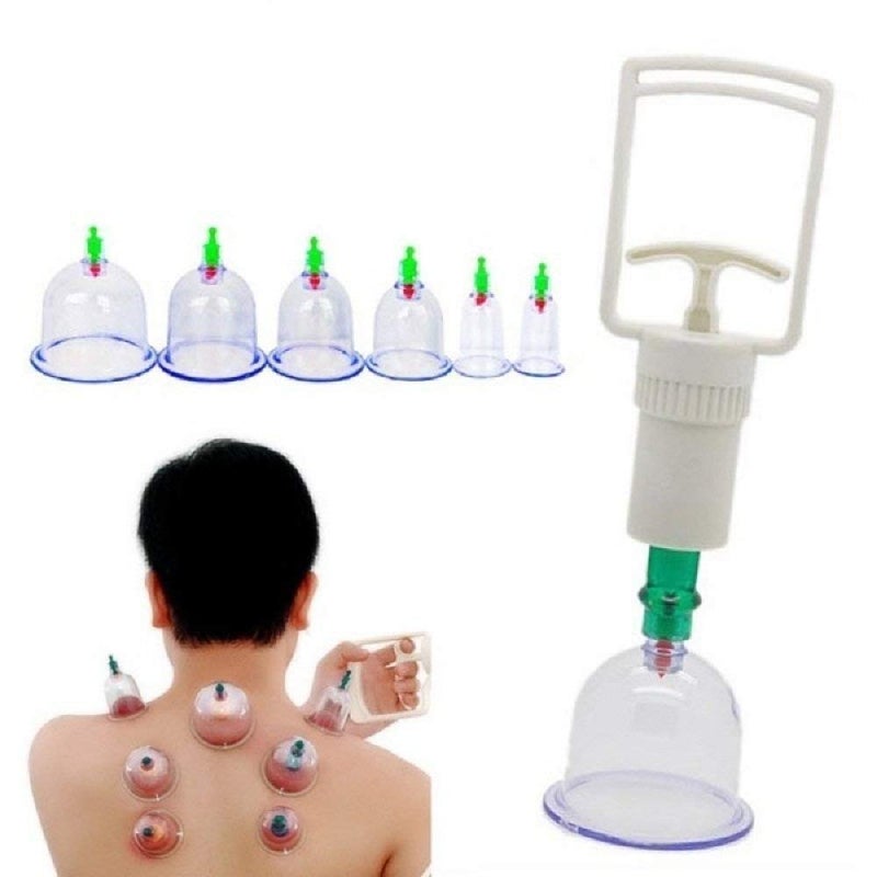 Sampton طقم كؤوس الحجامة 6 قطع مجموعة كؤوس الحجامة الصحية المحمولة للاسترخاء الجسم جهاز تدليك احترافي - Image 4