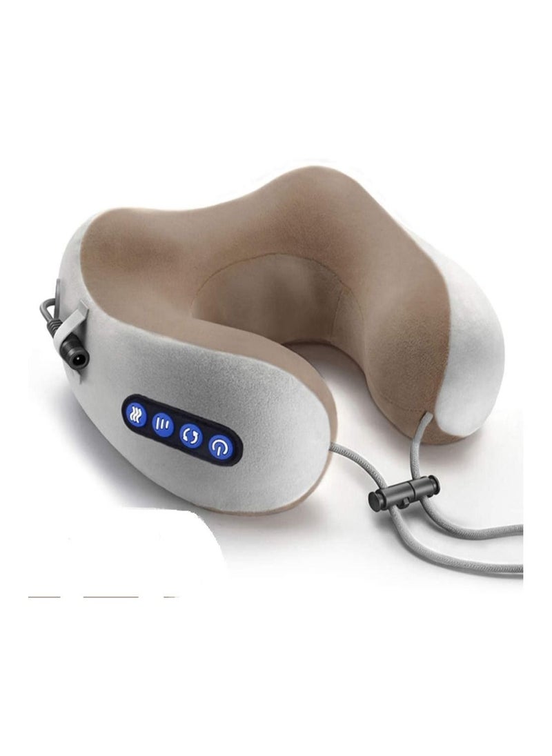 Generic Electric Travel Neck Massage Pillow, U Shaped Memory Foam Kneading Vibration Neck Head Support Pillow, Relief Cervical Pain, For Airplane,  - Image 1