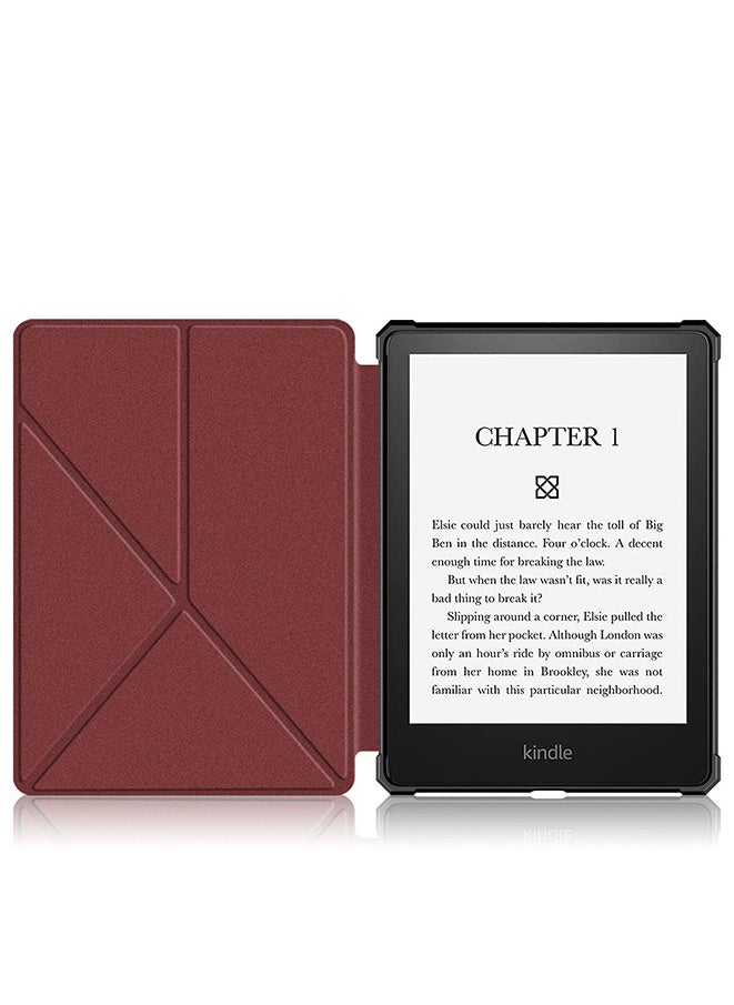 Muyixin - Case for Kindle Paperwhite (11th Generation, 2021 Release,6.8) PU Leather Case Cover with Auto Wake/Sleep for Kindle Paperwhite 2021 E-Reader (Red) - Image 1