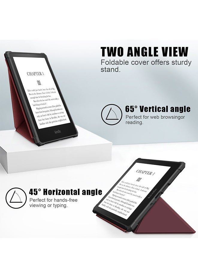 Muyixin - Case for Kindle Paperwhite (11th Generation, 2021 Release,6.8) PU Leather Case Cover with Auto Wake/Sleep for Kindle Paperwhite 2021 E-Reader (Red) - Image 1