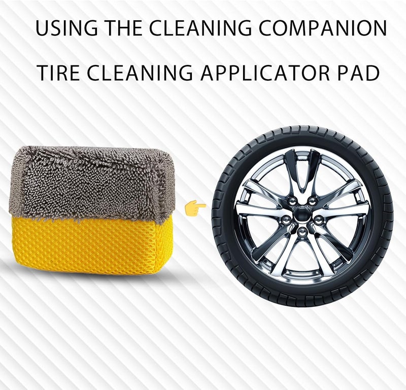 RXALASKA Tire Shine Applicator Pad, Microfiber Tire Dressing Applicator Sponge Pad, Durable Tire Gel Applicator Foam Brightener Cleaner for Automotive Detailing - Image 4