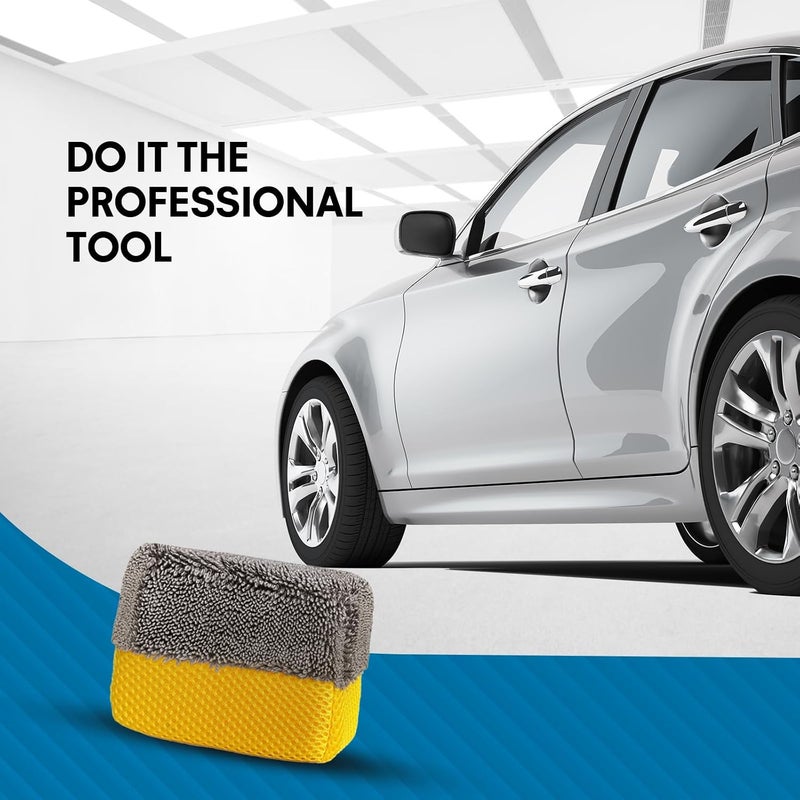 RXALASKA Tire Shine Applicator Pad, Microfiber Tire Dressing Applicator Sponge Pad, Durable Tire Gel Applicator Foam Brightener Cleaner for Automotive Detailing - Image 3