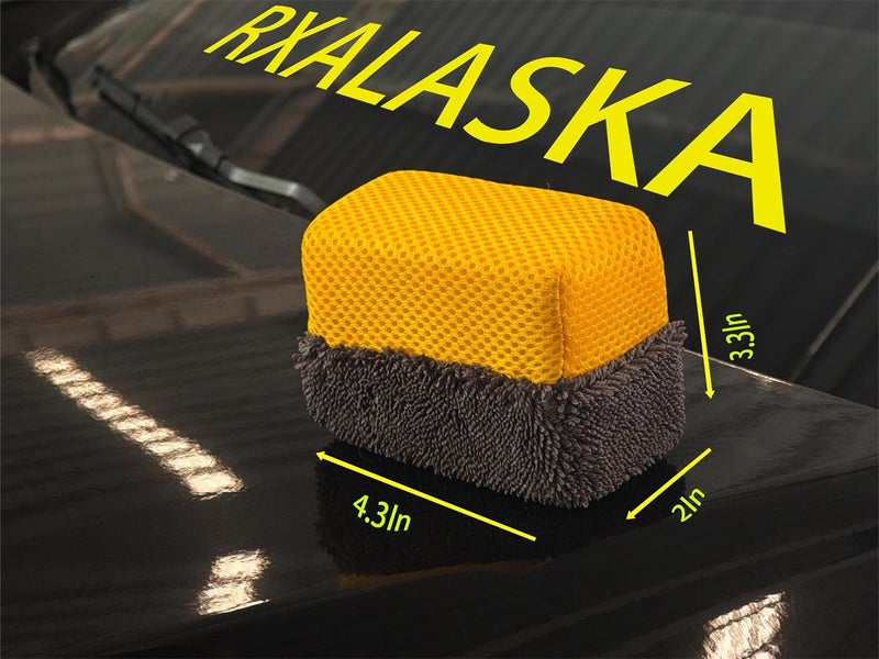 RXALASKA Tire Shine Applicator Pad, Microfiber Tire Dressing Applicator Sponge Pad, Durable Tire Gel Applicator Foam Brightener Cleaner for Automotive Detailing - Image 5